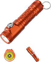 Rovyvon Aa145 įkraunamas 2x Usb-c žibintuvėlis - 800 liumenų magnetinis pagrindas Ip68 dviguba baterija Edc žibintuvėlis stovyklavimui, lauke ir žygiams