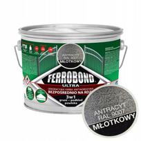 Jurga Ferrobond Ultra antikoroziniai metalo dažai rūdims Antracito spalvos, Kalviškas Efektas, Ral 9007, 2,5 l