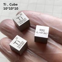 Horlirty elementų kubas 10x10mm gryno tankio kobalto nikelio vario cinko niobio molibdeno alavo volframo bismuto švino stibio titano geležies (1 titano kubas)