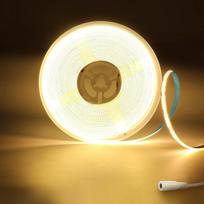 Jinablossy Cob Led juosta 10 m, šiltai balta 3000 K 24 V 320 Led/m Cri90+ Led juostos šviestuvas, pritemdoma Led juosta namų vakarėlio dekoravimui, miegamajam, spintelėms, "pasidaryk pats" dekoravimui (tik juostos)