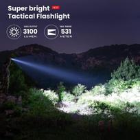 Sofirn C8l Led žibintuvėlis 3100 liumenų, C tipo įkraunamas itin ryškus žibintas su galingu taktiniu žibintuvėliu namų paieškai, lauke, stovyklavimui, žygiams, alpinizmui