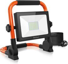 Meihua 30 W Led statybinis prožektorius 3400 Lm Led prožektorius Ip66 atsparus vandeniui darbo šviestuvas 3.5 m kabelis Led prožektorius su kištuku 6500 K šaltai balta darbo lemputė dirbtuvėms statybvietėje