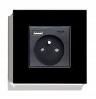 Stiklinis vienvietis usb a+c lizdas quick charge 20w qc 3.1a kontaktas 16a