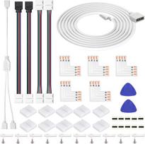 Led juostos jungčių rinkinys - 4 kontaktų 8 mm 3528 2835 Rgb virvės šviesos prailginimas, besiūlis litavimas, L formos, Y formos skirstytuvo kabelis, jungiamieji laidai
