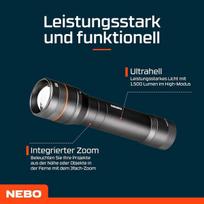 Nebo Newton 1500 vandeniui atsparus Led žibintuvėlis, Aa baterijos ir magnetinis pagrindas