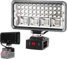 Onevan akumuliatorinis šviestuvas, skirtas makita 18 v (be akumuliatoriaus), 90 w 5400 lm akumuliatorinis statybinis prožektorius su 84 led lemputėmis, ip66 atsparus vandeniui, 2 ryškumo lygiai, led prožektorius statybvietėms