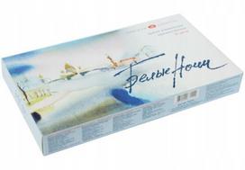 Baltosios naktys akvarelės rinkinys white nights 36 spalvų akvarelės