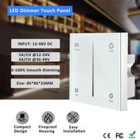 Joylit dimeris 12v-48v Led juostai, reguliuojamas, 2 kanalų X 5a/kanalui, sieninis jutiklinis dimeris su 20s atidėjimo išjungimu, į sieną montuojamas Led dimeris su stiklo plokšte, suderinamas su europiniu lizdu