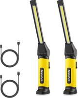 Napatyre led darbo lemputė, 4000 mah dirbtuvių lempos akumuliatorius su magnetais, 3 šviesos režimai, 120° pasukamas žibintas, led įkraunama, 1000lm cob inspekcinė lempa automobilių remonto dirbtuvėms, stovyklavimui (2 vnt.)