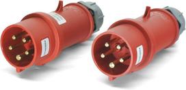 Cee kištukų komplektas 400v/32a 5p Ip44 Standard & su fazių keitikliu Mennekes