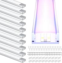 Led profilis 6 x 1 m (6 m), u formos led aliuminio profilis, led juostos šviesos sklaidytuvo profilio kanalas su pieno spalvos dangteliu, galiniais dangteliais ir tvirtinimo laikikliu l1000 x 17.4 x 7 mm
