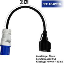 2 x Cee adapteris Cee kištukas į schuko jungtį schuko kištukas į Cee lizdą 230 V 16 A skirtas kempingui ir kemperiui