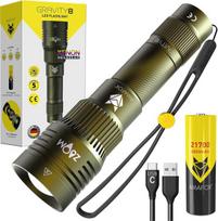 Amafox G8 - (2100 liumenų) - Xenon Megabeam Led žibintuvėlis | 21700 Mah baterija - karinė žalia - itin ryškus | įkraunamas per Usb C