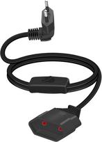 Yanboronsn 90 laipsnių europinis maitinimo laidas su jungikliu, 2.5a 250v ilginamasis laidas, maitinimo laidas su plokščiu europiniu kištuku ir jungikliu, 2 x 0.75 mm² (juodas, trumpas)