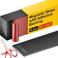X-bet Magnet magnetinės juostelės su lipnia nugarėle - magnetinė juosta rankdarbiams - įrankių ir peilių magnetinės juostelės virtuvei, garažui ir sodui (6 vnt.)