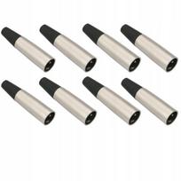 8x Xlr 3p mikrofono jungtis, kištukas, vyriškas, lygus, kabeliui