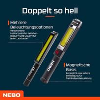 Nebo Big Larry 2 ir Lil Larry rinkinys - 2 Cob darbo žibintai su žibintuvėliu - stovyklavimo reikmenys - spaustukas ir magnetinis pagrindas patogiam apšvietimui - nešiojamas, maitinamas baterijomis, pritemdomas - juodas