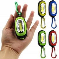 Brelokas-žibintuvėlis su karabinu Cob spalvos + magnetinis Led raktų pakabukas mini lemputė