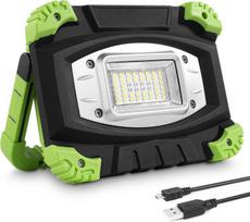 Lepro Led akumuliatorinis prožektorius, įkraunamas aliuminio stovyklavimo žibintas, 20 W, 2000 liumenų, darbo lemputė su 5 apšvietimo režimais ir 5200 Mah maitinimo bloku, skirtas avariniams atvejams, stovyklavimui