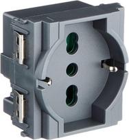 Vimar Sicury 0r16211 sieninis lizdas su apsauga nuo vaikų 2p+t 16 A 250 V ~ universalus naudojimas itališkas standartas P40 2 moduliai