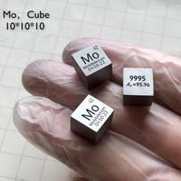 Horlirty elementų kubas 10x10mm gryno tankio kobalto nikelio vario cinko niobio molibdeno alavo volframo bismuto švino stibio titano geležies (1 x molibdeno kubas)