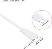 Sourcing map Led maitinimo kabelių jungiamieji laidai, skirti T4 T5 T8 Led žarnoms, 20 cm, 2 kontaktų dvigubo galo šviesos jungiamasis kabelis, prailginimo laidas, 8 vnt.