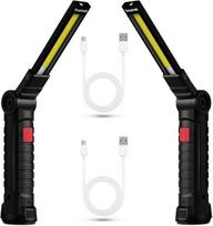 2 vnt. įkraunamų usb inspekcinių lempų led darbo lempa su cob ir smd, 360° pasukimas, magnetinis pagrindas ir kabliukas, 5 režimai, vandeniui atspari magnetinė dirbtuvių lempa automobiliui, stovyklavimui, avarinei situacijai, automobilių remontui