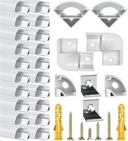 Chesbung Led aliuminio profilis 45 laipsnių kampu Led juostoms, 20 x 1 m V formos juostelių bėgelio aliuminio profilio kampinis profilis aliuminio profilio juostelės kanalo difuzorius su pieno baltumo dangteliu