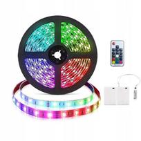 Led rgb juosta 3m baterijomis maitinama vandeniui atspari lanksti su nuotoliniu pulteliu