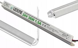 Įtampos maitinimo šaltinis 24v 36w 1.5a ultra slim montuojamas Led juostoms, plonas