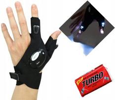 1x Pirštinė su žibintuvėliu Led dirbtuvių mechaniko dviračio žibintuvėlis