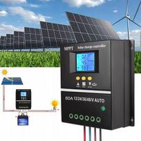 Įkrovimo reguliatorius 60a 12v/24v/36v/48v 2xusb Lcd Mppt saulės valdiklis