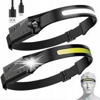 Galingas led priekinis žibintas, įkraunamas usb galvos žibintas su judesio davikliu
