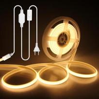 Alitove cob led juosta 230 v tiesioginis prijungimas 3 m šilta balta 3000 k led šviesos juosta lauko 220 v kištukas su jungikliu miegamojo sodo terasos baseino "pasidaryk pats" apšvietimui ir namų dekoravimui