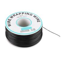 Apvyniotas 30awg laidas, alavuotas 30awg tefzel izoliuotas elektrinis laidas, 25 gauge plonas elektrinis laidas, awg 30, vienos gyslos, 0,26 mm skersmens, varinis kabelis, 250 m, juodas