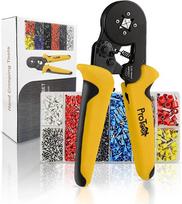 Protool replės gnybtų užspaudimui, vielos antgalių rinkinys, vielos antgalių replės su 1200 vnt. vielos antgalių įrankių rinkiniu 0,25–10,00 mm², replės gnybtų užspaudimui, savaime prisitaikančios [0,25–10 mm²]
