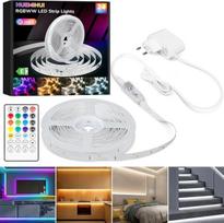 15 m rgbww + ic led juosta, pritemdoma dreamcolour + 3000 k - 6500 k šiltai balta natūrali balta šaltai balta led juosta su nuotolinio valdymo pulteliu, lipni kerpama 24 v led juosta namų miegamajam