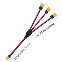 Zkeeshop Xt60 ilginamasis kabelis 1 į 3 Xt60 kištukas į Xt60 lizdą Xt60 adapterio ilginamasis kabelis, suderinamas su Powerstation 60 cm