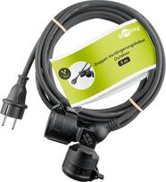 Goobay 65434 lauko dvigubas ilginamasis kabelis / maitinimo kabelis, skirtas naudoti lauke / 2 schuko lizdai su apsauginiais atvartais (ip44) / 3680 w prie 250 v (ac) ir 16 a / 5 m