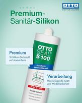 Ottoseal S 100 premium sanitarinis silikonas 300 ml kartridžas C35 fire red