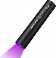 Superfire Led Uv juodos šviesos žibintuvėlis, Uv žibintuvėlis 365 nm profesionalus, naminių gyvūnų šlapimo detektorius kilimams/vonios kambariams, pinigų tikrinimas + viešbučio/higienos patikrinimo kompaktiška Usb lempa