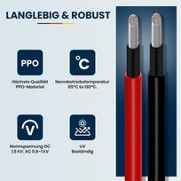 Anfil® 5 m saulės kabelis 4 mm² [tüv Süd patikrintas ir atsparus Uv spinduliams] - Pv kabelis 4 mm² saulės sistemoms (žemės klojimas ir atsparus vandeniui) - saulės ilgintuvas saulės kolektoriui, inverteriui ir įkrovimo valdikliui