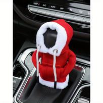 1 vnt. Raudona Kalėdų Senelio Automobilio Pavarų Svirties Rankenėlės Dangtelis, Madingas Mini Hoodies Megztukas Tinka Automobilio Pavarų Svirties Rankenėlei įvairiaspalvis