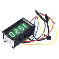 Automobilinis išmanusis skaitmeninis termometras 3 viename LED naktinis apšvietimas Skaitmeninis ekranas Elektroninis laikrodis Voltmeteris black