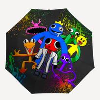 1pc Rainbow Friends Automatic Umbrella 8-Bone Design Compact Gear for Outdoor Travel, Perfect Gift for Friends or Family yy280828122 blue