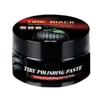 Tire Coating Paste High Gloss Hydrophobic Sealant Wax Car Wheel Polishing Brightener Cream Tire Refurbishing 1 black