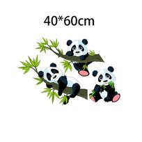 Naujas 40x60cm Namų Panda Bambuko Lapo Spalvos Sienos Lipdukas Miegamojo Sofos Erdvės Dekoravimo Lipdukas A black