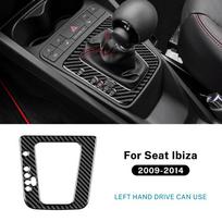 Carbon Fiber Gear Shift Collar Trim for Seat Ibiza 6J 2009-2014 LHD, Black or Red Black Carbon / For LHD juoda