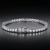 Elegant Micro-Set Zircon Tennis Bracelet Women Men Minimalist Geometric Design In Gold Tone 3mm-160mm 6.3in white