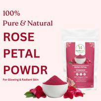 HerbSetu Organic 100% Natural 100 Gram Rose Petal Powder | Pure Gulab Powder | For Skin Glow, Hair Care & Wellness | No Chemicals or Preservatives pink